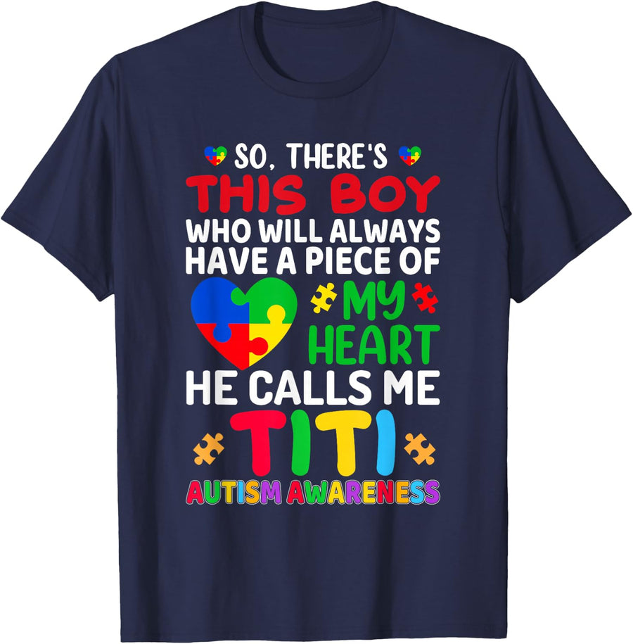 Autism Titi - Autism Awareness Aunt Autism Motivational T-Shirt - Navy Blue