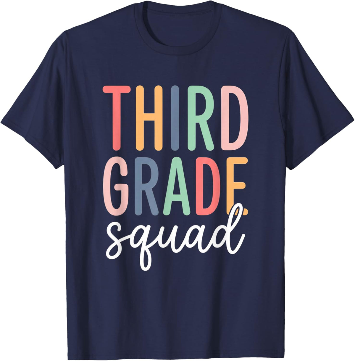 Third Grade Squad Back to School Teacher Student T-Shirt - Navy Blue