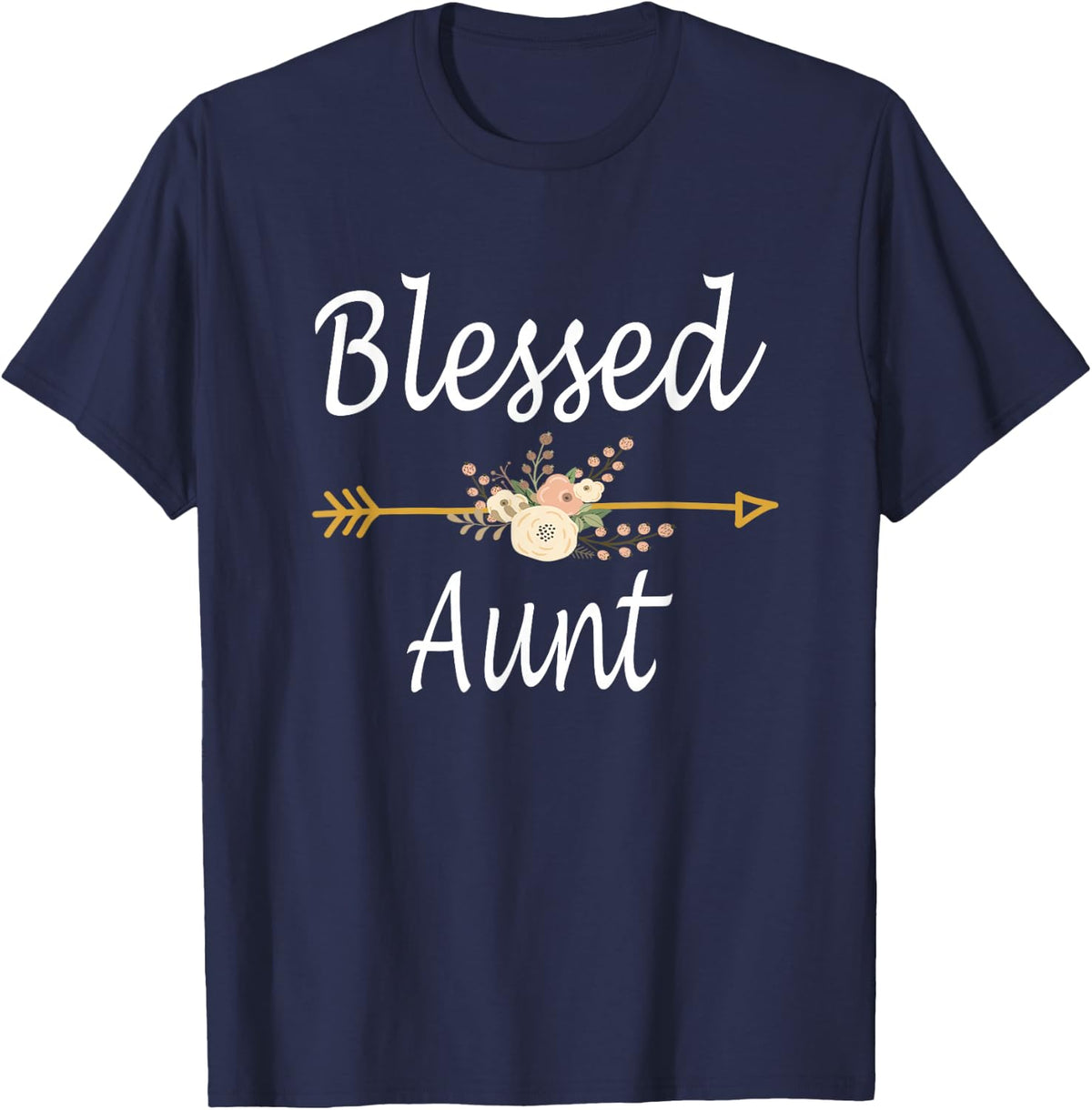 Blessed Aunt Shirt Mothers Day Gifts T-Shirt - Navy Blue