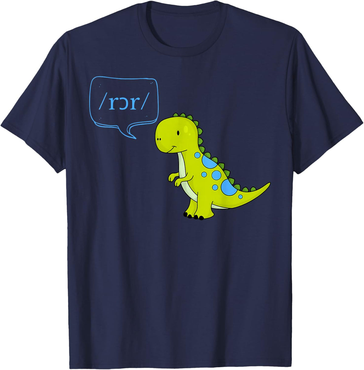 Cute Dinosaur SLP Phonetic CCC-SLP Early Intervention Tee T-Shirt - Navy Blue