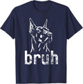Bruh Funny Doberman Meme Dog Lover Art T-Shirt - Navy Blue
