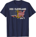 USS Cleveland LPD-7 Landing Platform Dock Veteran Day Father T-Shirt - Navy Blue