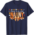 Blessed to Be Called Nanny Coquette Bows Thanksgiving T-Shirt - Navy Blue