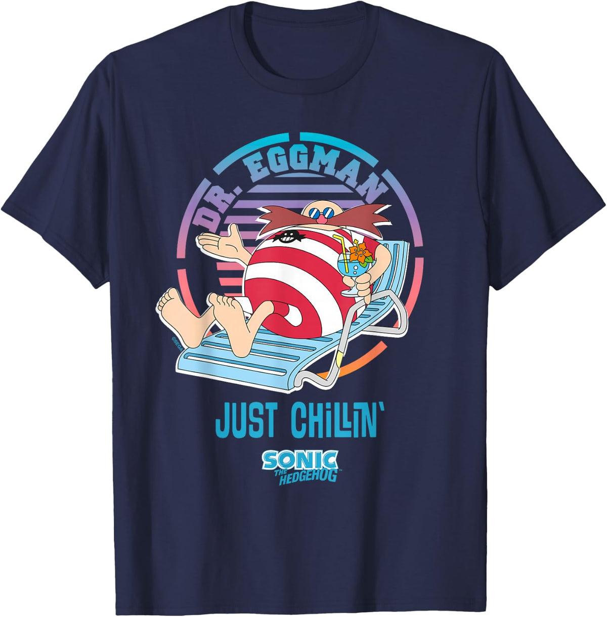 Sonic the Hedgehog - Just Chillin Dr. Eggman T-Shirt - Navy Blue