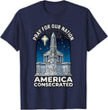 American Catholic Monument Catholic T-Shirt - Navy Blue