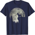 Scottish Terrier, Scottie And Moon Halloween T-Shirt - Navy Blue