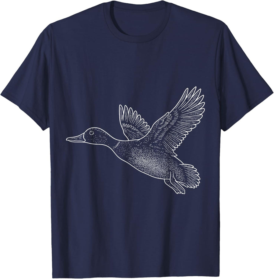 Waterfowl Illustration Waterfowl Hunting T-Shirt - Navy Blue