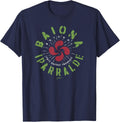 JCombs Bayonne Basque Country French with Lauburu T-Shirt - Navy Blue