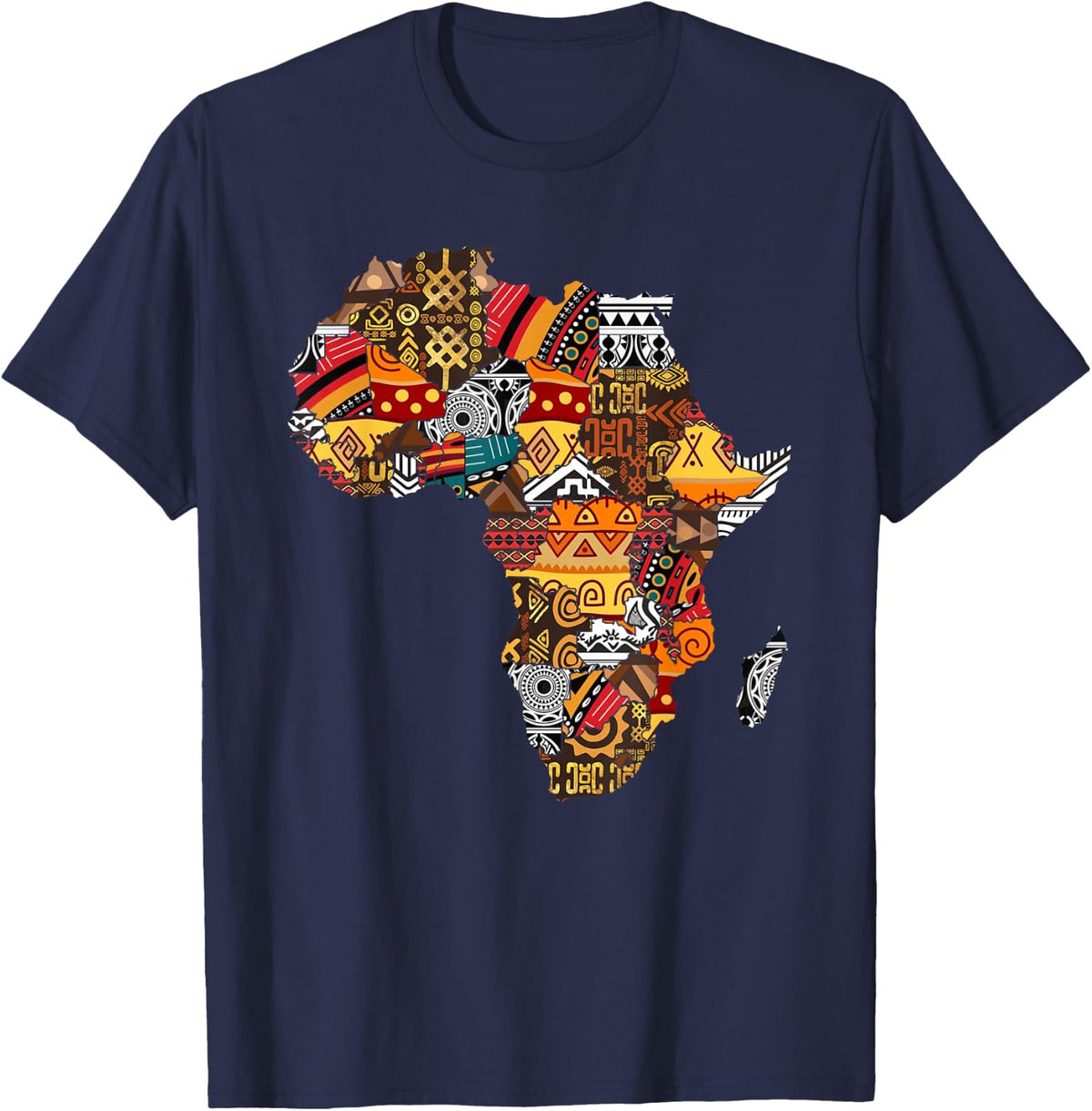 African Native Pride Funny Africa Map Heritage Pattern Gift T-Shirt Small - Navy Blue