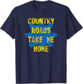 MathWare Country Roads Take Me Home Vault Gear 76 Gift T-Shirt - Navy Blue