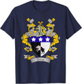 Doran Coat of Arms | Doran Surname Family Crest T-Shirt - Navy Blue