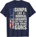 Gunpa Like A Normal Grandpa Patriotic USA 4th of July T-Shirt - Navy Blue