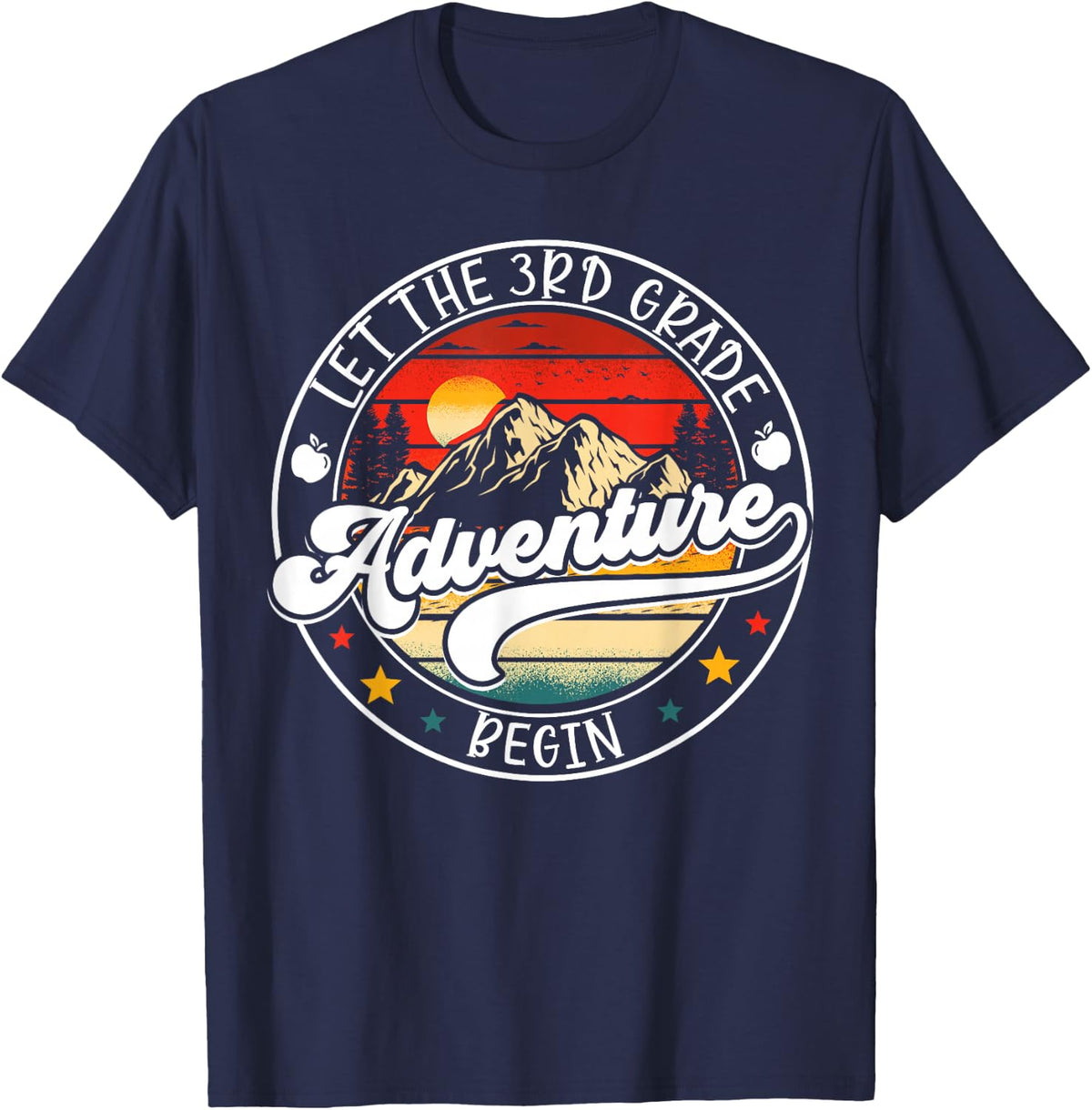 Back to School Let The 3rd Third Grade Adventure Begin Kid T-Shirt - Navy Blue