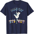Funny Cat Pole Dancer Polecat and Mice Joke Cute T-Shirt - Navy Blue