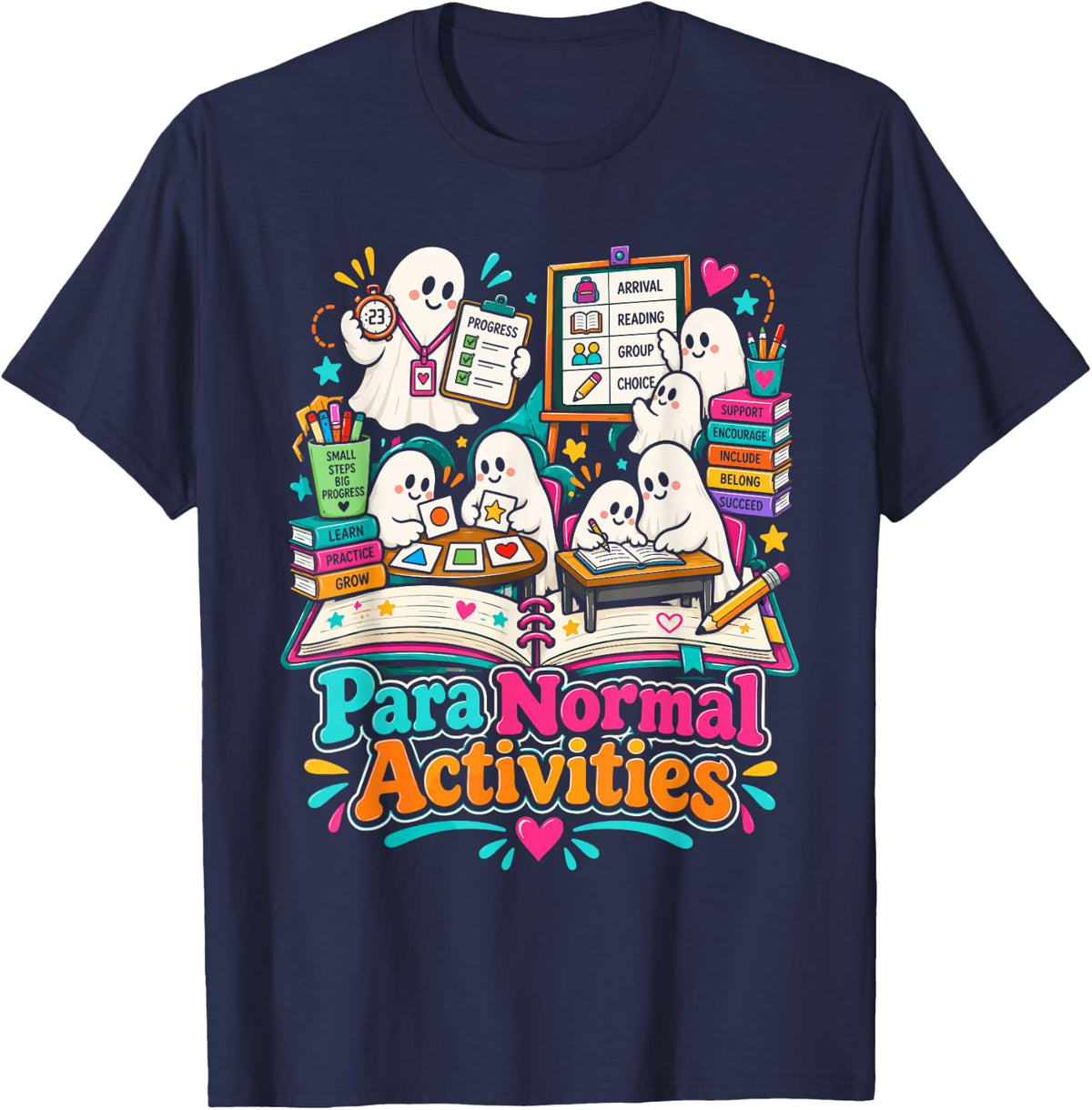 Paraprofessional Halloween Teacher para Normal Activities T-Shirt - Navy Blue