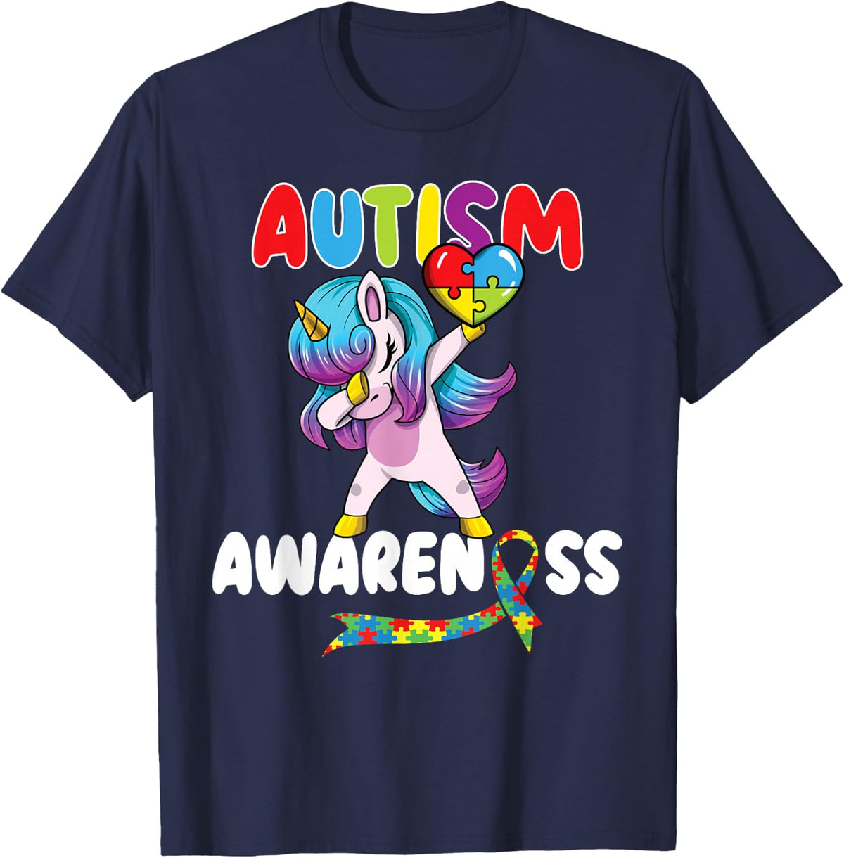 Autism awareness autistic unicorn Autism awareness T-Shirt - Navy Blue