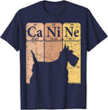Scottish Terrier Dog Periodic Table Elements Scottie Canine T-Shirt - Navy Blue