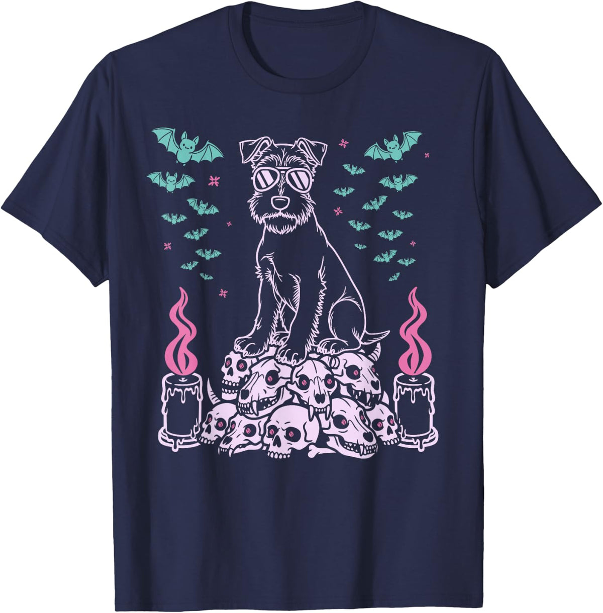 Scottish Terrier Dog Lover Kawaii Pastel Goth T-Shirt - Navy Blue