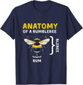 Anatomy of A Bumblebee Funny Sarcastic Humor Insect T-Shirt - Navy Blue