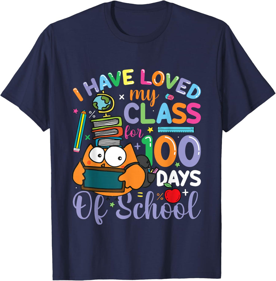 Loved My Class 100 Days Smarter Teacher 100th Day Of School T-Shirt - Navy Blue