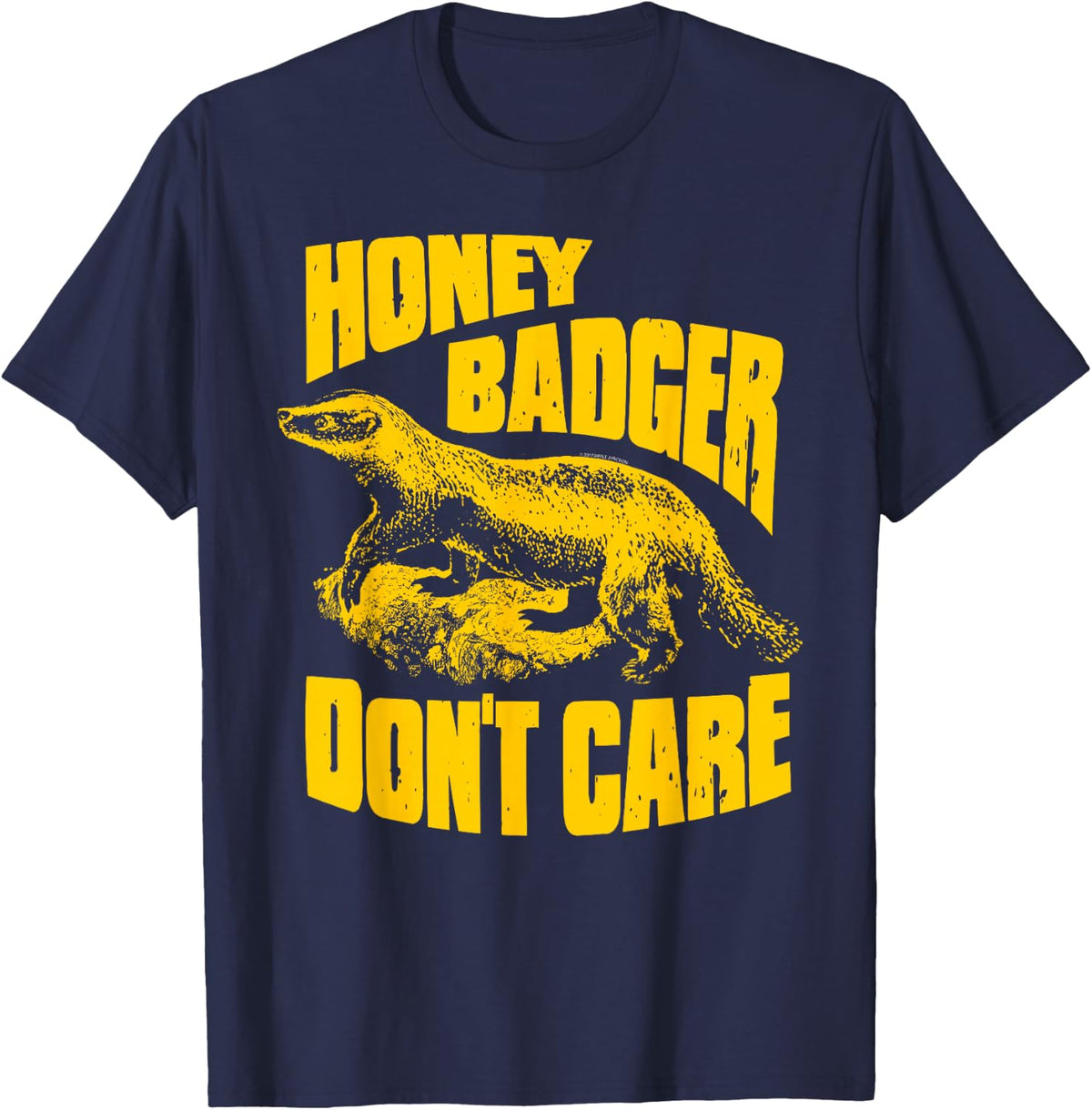 Honey Badger Don't Care T-Shirt - Navy Blue