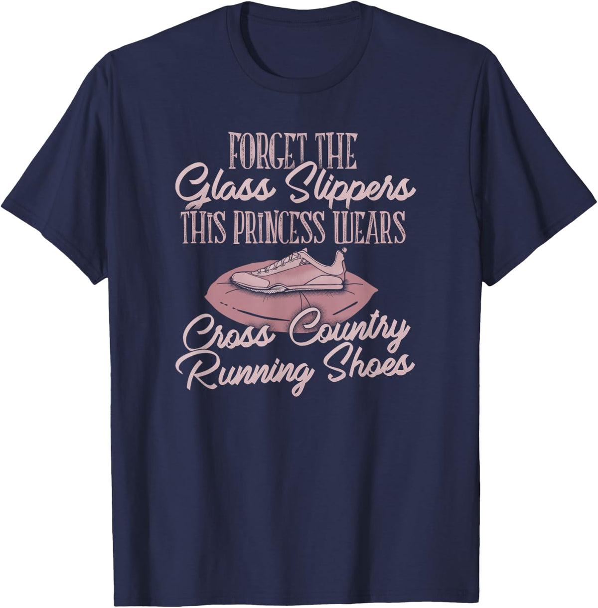 Girls Princess Cross Country Running TShirt T-Shirt - Navy Blue