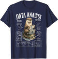 Data Analyst Otter Data Scientist Chemistry Humor Science T-Shirt - Navy Blue