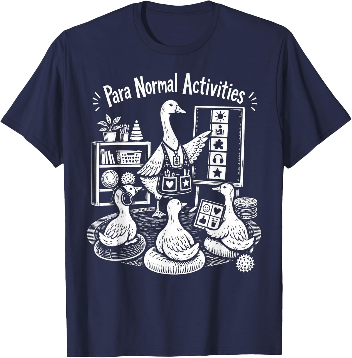 para Normal Activities Ducks SPED Paraprofessional Halloween T-Shirt - Navy Blue
