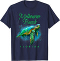 Melbourne Beach Florida Watercolor Sea Turtle T-Shirt - Navy Blue