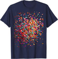 Confetti Explosion Celebration Pattern T-Shirt - Navy Blue