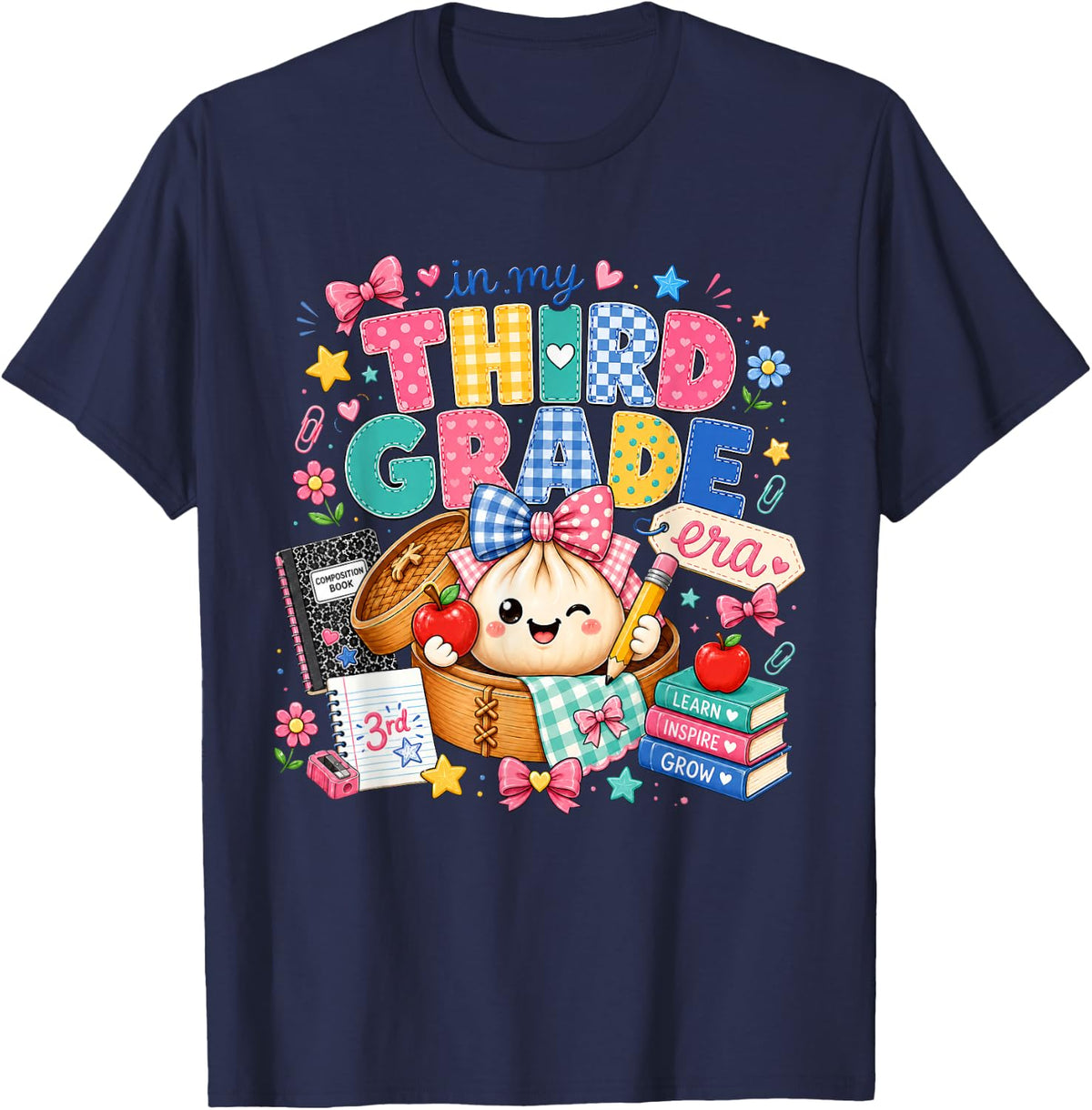 in My Third Grade Dumpling for Girls Teacher Back to School T-Shirt - Navy Blue