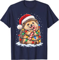 Cute Hedgehog Christmas Santa Hat T-Shirt - Navy Blue
