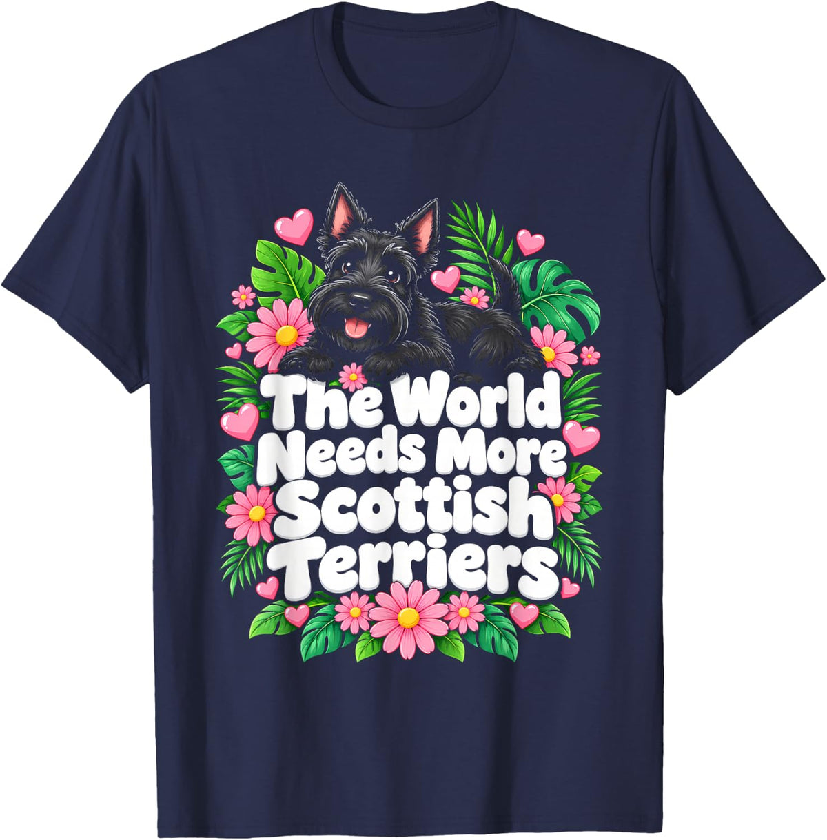 The World Needs More Scottish Terriers Dog Mom T-Shirt - Navy Blue