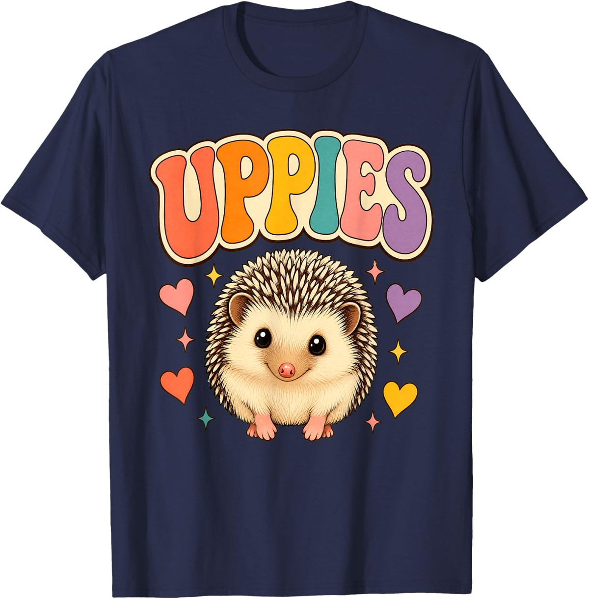 Hedgehog Uppies Pet Owner Keeper T-Shirt - Navy Blue