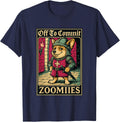 Corgi Knight Off to Commit Zoomies Medieval Funny T-Shirt - Navy Blue