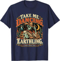 Alien Cowboy Funny Western UFO Cosmic Honky Tonk Tee T-Shirt - Navy Blue