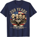 Patriotic Eagle Mount Rushmore 250 Years Anniversary USA T-Shirt - Navy Blue