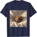 Sleeping Hedgehog Cute Animal Pet Portrait T-Shirt - Navy Blue