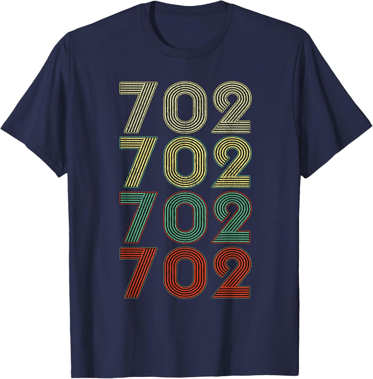 Vintage Las Vegas shirt 702 Area code retro grunge tee T-Shirt - Navy Blue