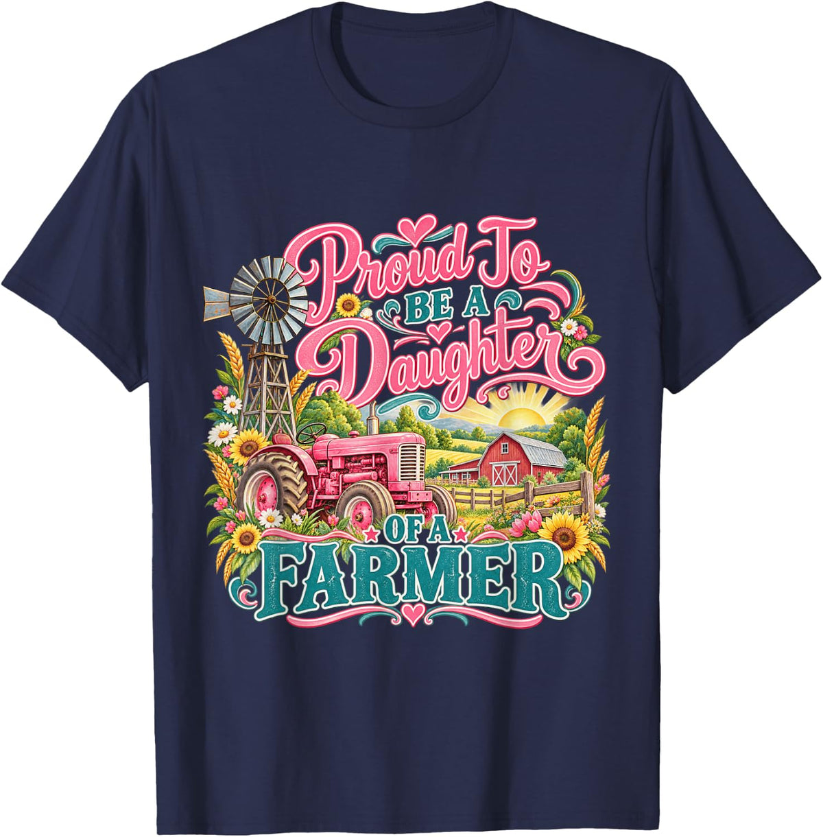 Farmer Proud to Be A Daughter of A Farmer T-Shirt - Navy Blue