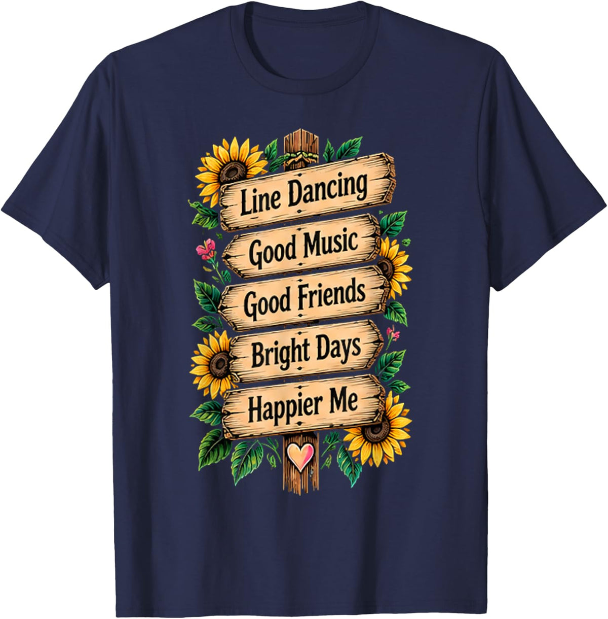 Cute Country Line Dancing Cowgirl Funny Girl Line Dance T-Shirt - Navy Blue