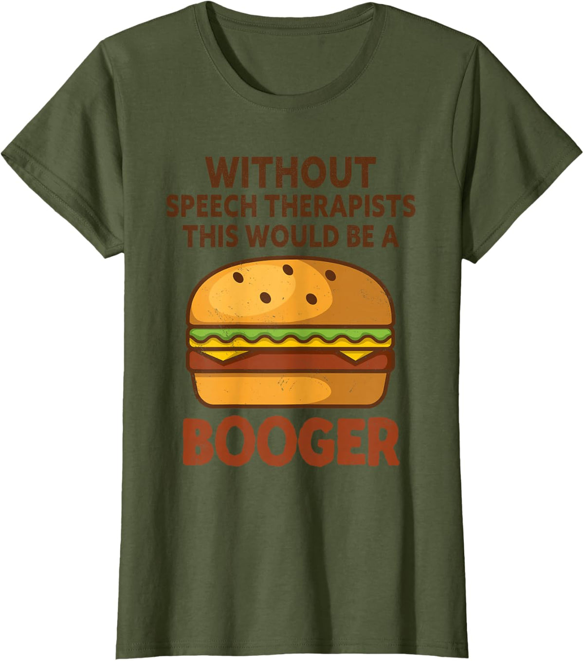 Funny Speech Pathologist Words Speech Language Pathology T-Shirt - Olive Green