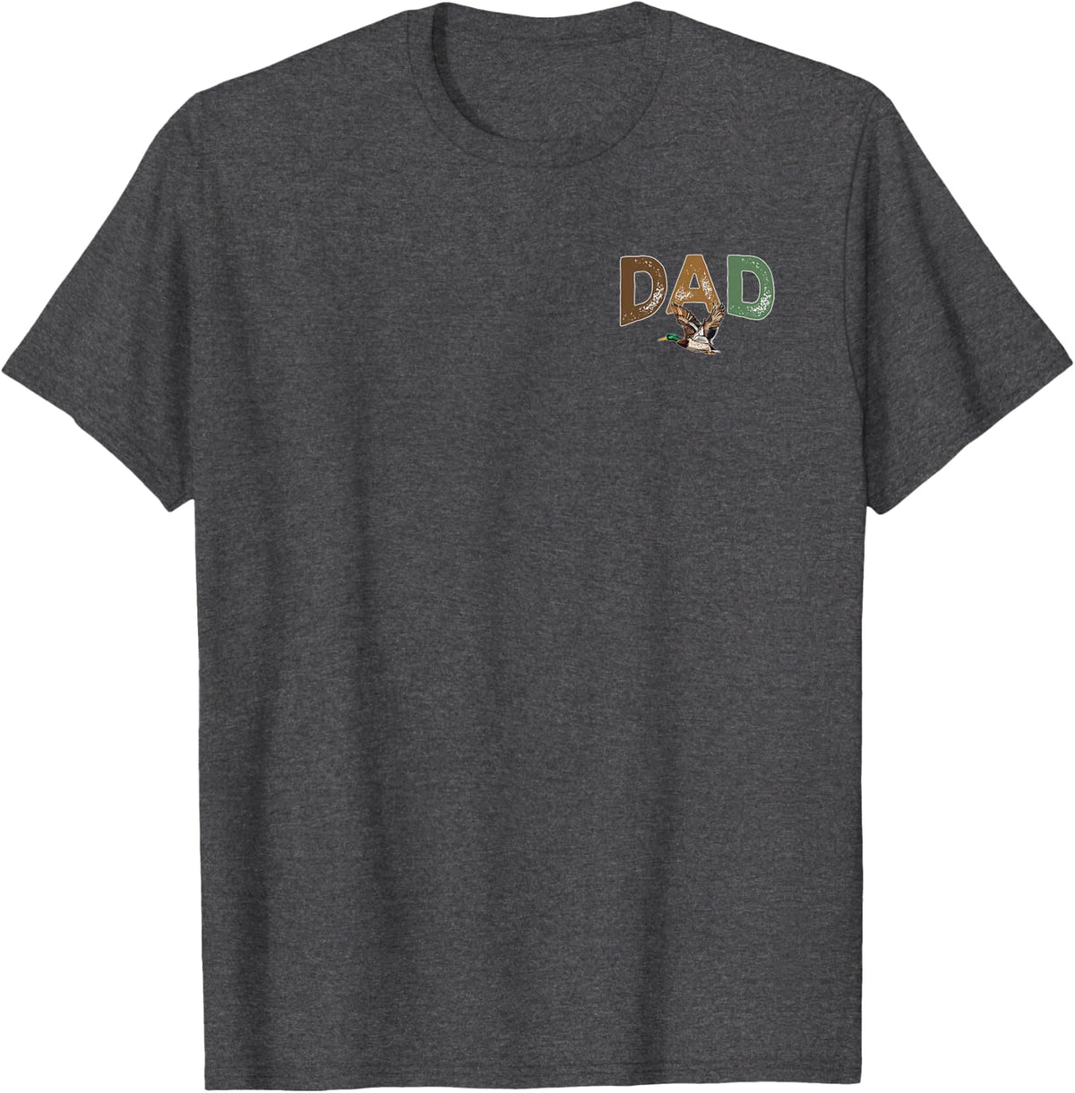 Birthday Duck Hunting Dad Mallard Waterfowl Hunter Daddy T-Shirt - Dark Heather Grey