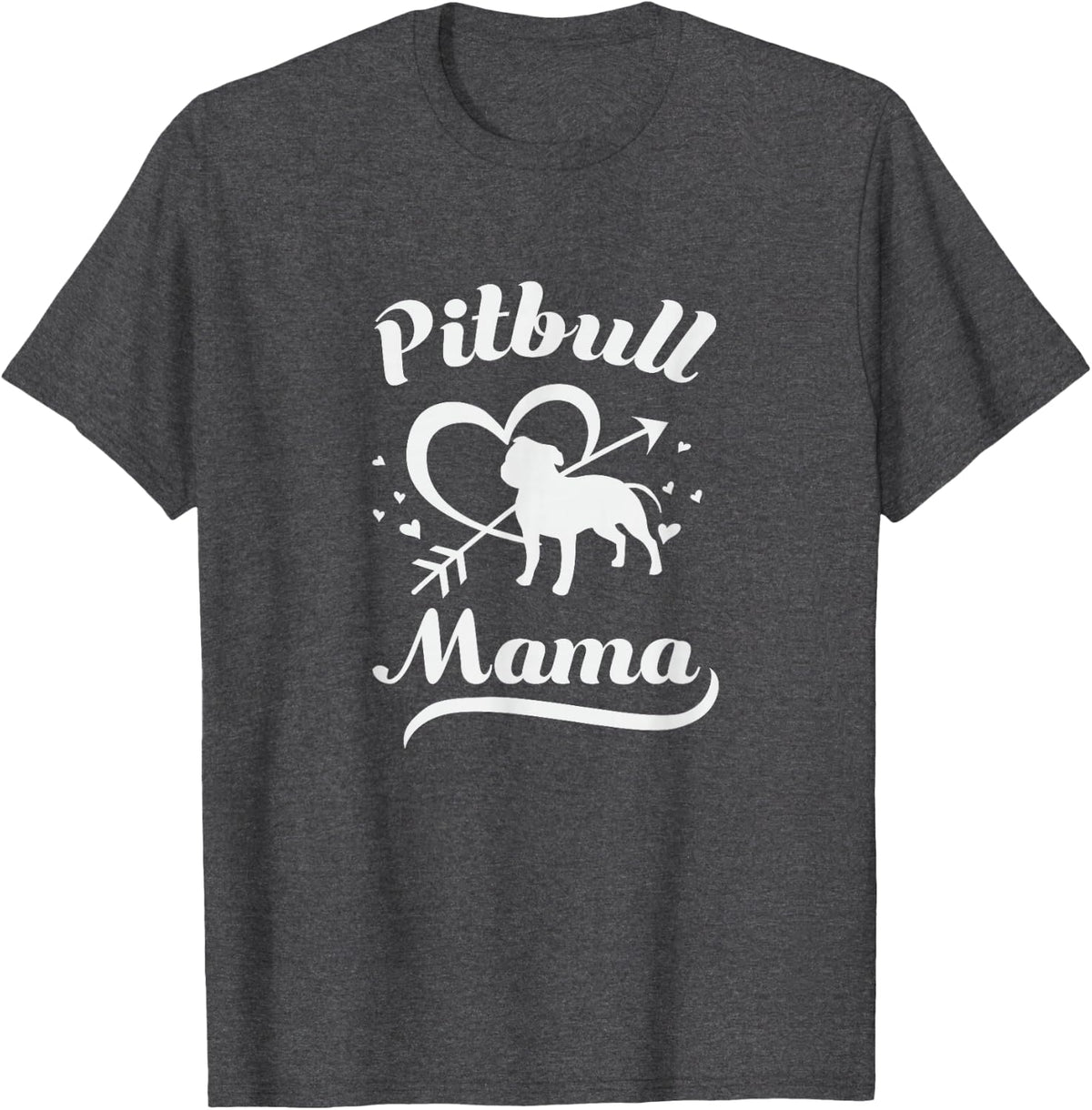 Women's Pitbull Mama Proud Pitbull Mom T-Shirt - Dark Heather Grey
