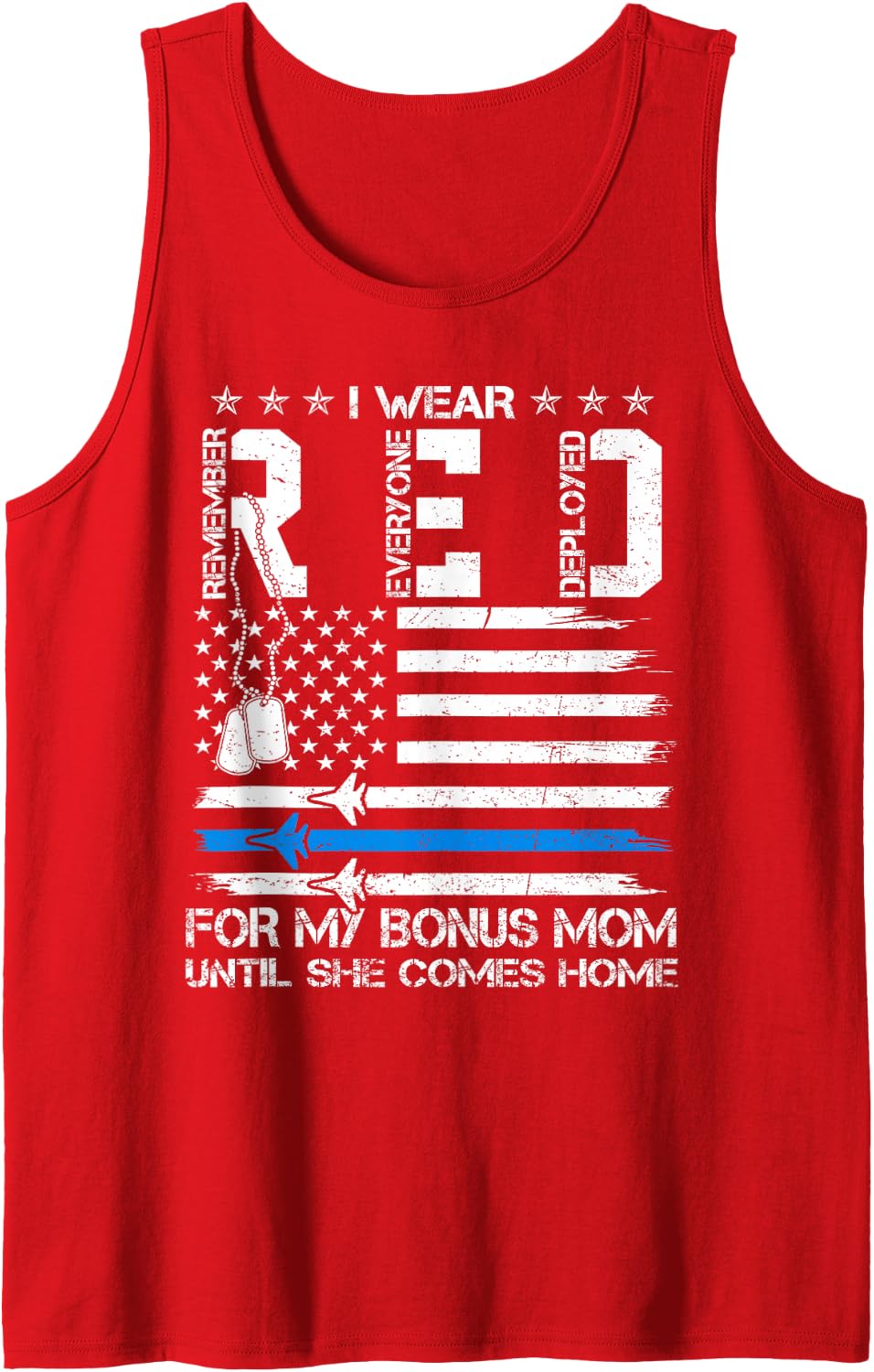 I Wear Red On Friday for My Bonus Mom Air Force Support Tank Top - Red