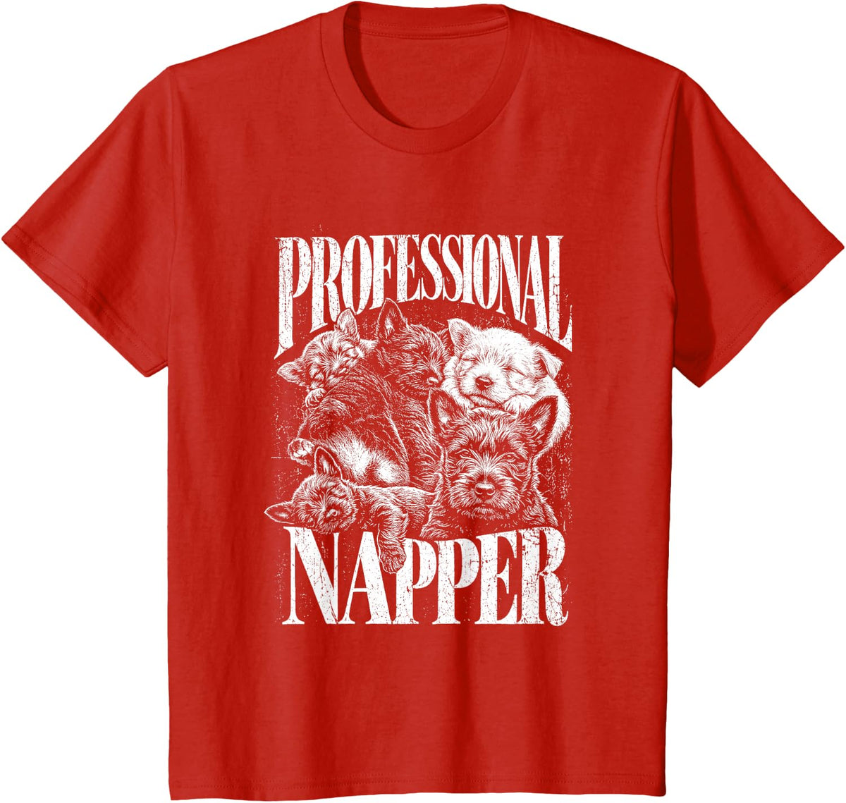Scottish Terrier Puppy Pro Napper Funny T-Shirt - Red