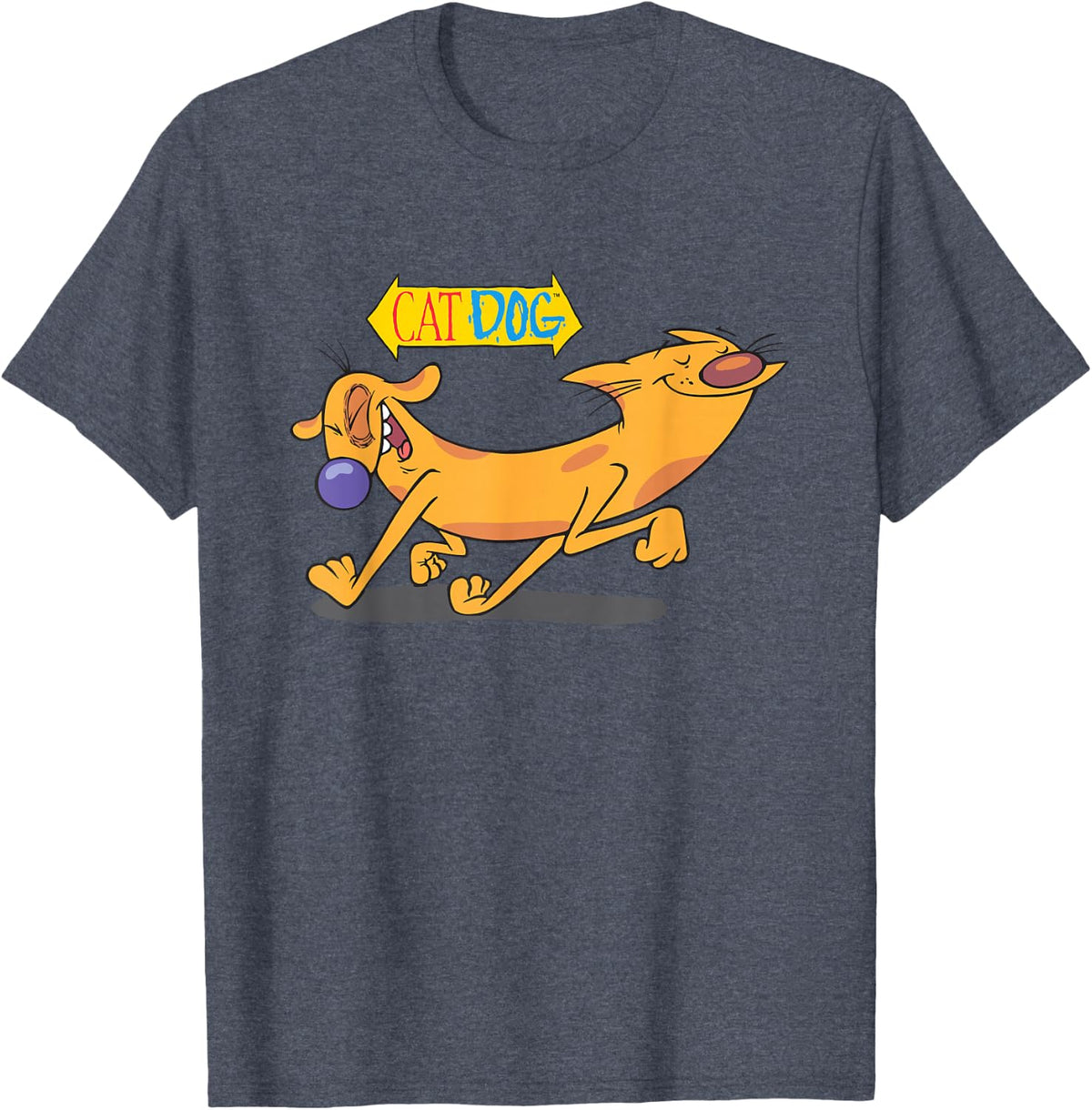 CatDog Happy Paws T-Shirt - Heather Blue