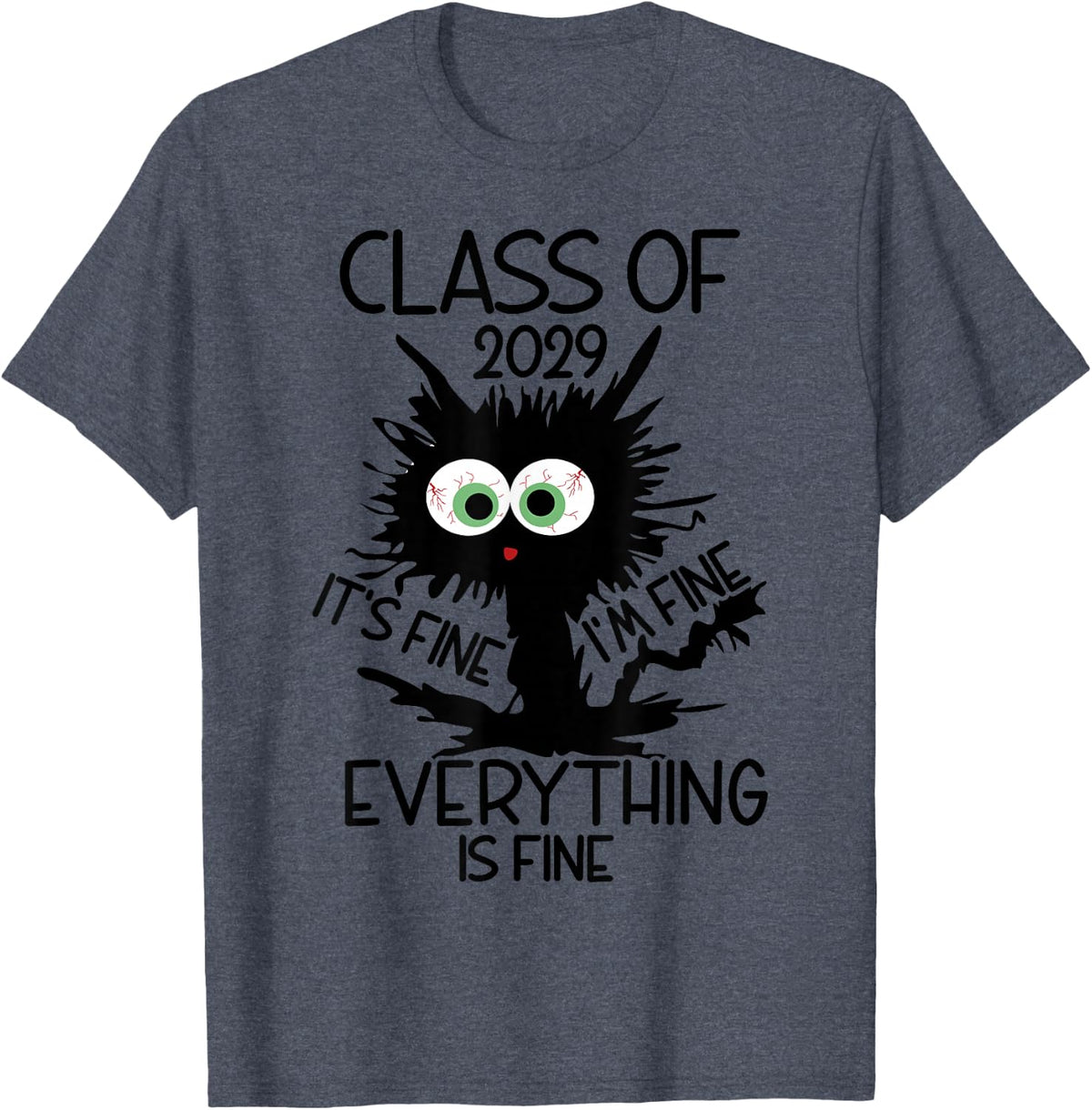 Class Of 2029 Tee Graduation T-Shirt For Kids Boys Girls Men Women - Heather Blue