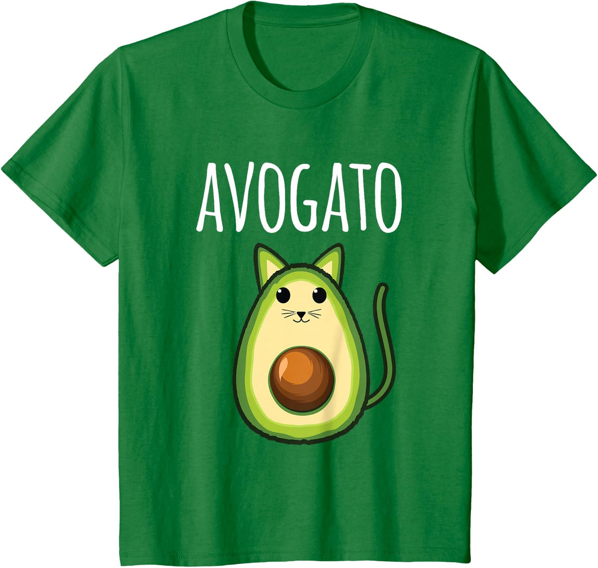 Cute Cat Shirts for Women Avogato Shirt Girls Funny Avocado Cat Tees T-Shirts - Kelly Green