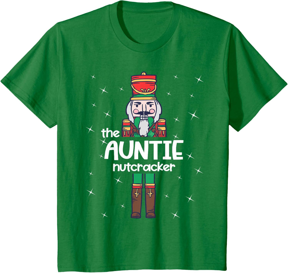 Auntie Nutcracker Family Matching Funny Pajama T-Shirt - Kelly Green
